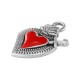Charm cœur en Zamak Émaillé 16 x 22 mm