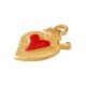 Enemeled Zamak Charm Heart 16x22mm