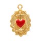 Enemeled Zamak Charm Heart with Anchor 14x22mm