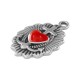 Ciondolo in Zama Smaltata a Forma di Cuore con Ancora 14X22 mm