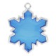 Pendentif Porte-Bonheur en Zamak en Forme de Flocon de Neige Émaillé 25 x 27 mm