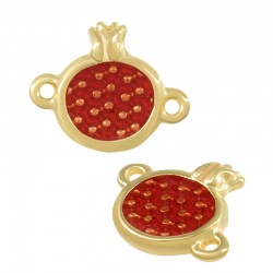 Conector de Metal Zamak Granada con Esmalte 12x15mm