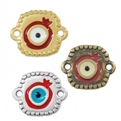 Connecteur Carré en Zamak Émaillé avec œil Maléfique 14 mm