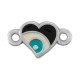 Conector de Metal Zamak Corazón con Ojo y Esmalte 8mm