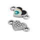 Connecteur en Zamak Émaillé en Forme de cœur avec œil Maléfique 8 mm