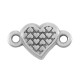 Enameled Zamak Connector Heart with Evil Eye 8mm