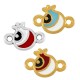 Enameled Zamak Connector Pomegranate with Evil Eye 9mm