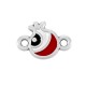 Enameled Zamak Connector Pomegranate with Evil Eye 9mm