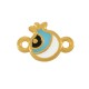 Enameled Zamak Connector Pomegranate with Evil Eye 9mm