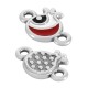 Enameled Zamak Connector Pomegranate with Evil Eye 9mm