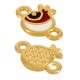 Enameled Zamak Connector Pomegranate with Evil Eye 9mm