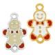 Enameled Zamak Connector Gingerbread Boy 12x14mm