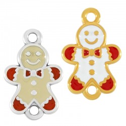 Connecteur en Zamak Émaillé Gingerbread Boy 12 x 14 mm