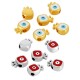 Curl in Zama Smaltata con Melograno e Corona con Occhio Malvagio 10 mm Ø2.2 mm