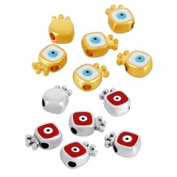Pasador de Metal Zamak Cuadrado con Ojo y Esmalte 10mm (Ø2.2mm)