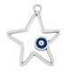 Enameled Zamak Pendant Star with Evil Eye 30mm