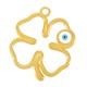 Enameled Zamak Pendant Four Leaf Clover with Evil Eye 29x31mm