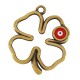 Enameled Zamak Pendant Four Leaf Clover with Evil Eye 29x31mm