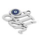 Enameled Zamak Pendant “Πίστη” with Evil Eye 32x25mm