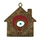 Enameled Zamak Pendant House with Pomegranate Evil Eye 46x44mm