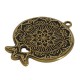 Colgante de Zamak Esmaltado con Granada y Corazón con ojo Turco 37 x 41 mm