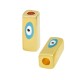 Tubo Cuadrado de Latón Esmaltado con ojo Turco 10 x 4 mm Ø 1,5 mm