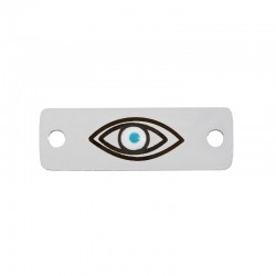 Targhetta in Acciaio Inossidabile 304 Smaltato con Occhio Malvagio 18X6 Mm/1.1 mm