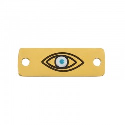 Targhetta in Acciaio Inossidabile 304 Smaltato con Occhio Malvagio 18X6 Mm/1.1 mm