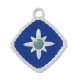 Enameled Stainless Steel 304 Charm Rhombus with Star 8x10mm