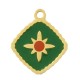 Enameled Stainless Steel 304 Charm Rhombus with Star 8x10mm