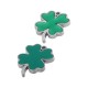 Breloque Trèfle à quatre feuilles avec Émail 10x13mm en Acier Inoxydable 304