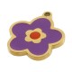 Breloque Fleur avec Émail 15x16mm en Acier Inoxydable 304