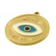 Enameled Stainless Steel 304 Charm Round with Evil Eye 20mm