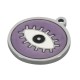 Breloque Ronde avec Œil Porte-Bonheur & Émail 15mm en Acier Inoxydable 304