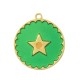 Colgante de Acero Inoxidable 304 Redondo con Estrella Esmaltado 15mm