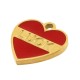 Ciondolo a Forma di Cuore in Acciaio Inossidabile 304 Smaltato con Scritta Luck 13 mm