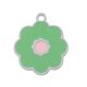 Breloque Fleur avec Émail 16mm en Acier Inoxydable 304
