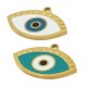 Enameled Stainless Steel 304 Charm Evil Eye 17x25mm