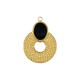 Enameled Stainless Steel 304 Charm Round with Teardrop 17x21mm