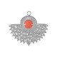 Charm Demi-Cercle en Acier Inoxydable 304 Émaillé en Forme D'Éventail 22 x 17 mm