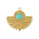 Enameled Stainless Steel 304 Charm Semicircle Fan 22x17mm