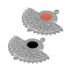 Charm Demi-Cercle en Acier Inoxydable 304 Émaillé en Forme D'Éventail 22 x 17 mm