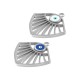 Enameled Stainless Steel 304 Charm with Evil Eye 20x19mm