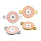 Enameled Stainless Steel 304 Connector Round & Evil Eye 10mm
