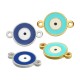 Enameled Stainless Steel 304 Connector Round & Evil Eye 10mm