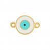 Ou 18 Carats/ Blanc/ Bleu clair/ Noir