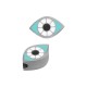 Curseur en Acier Inoxydable 304 Émaillé Evil Eye 12 x 7 mm Ø 1.7 mm