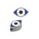 Slider in Acciaio Inossidabile 304 Smaltato con Occhio Malvagio 12X7 mm Ø1.7 mm