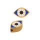 Curseur en Acier Inoxydable 304 Émaillé Evil Eye 12 x 7 mm Ø 1.7 mm