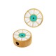 Enameled Stainless Steel 304 Slider Round Evil Eye 9mmØ1.7mm